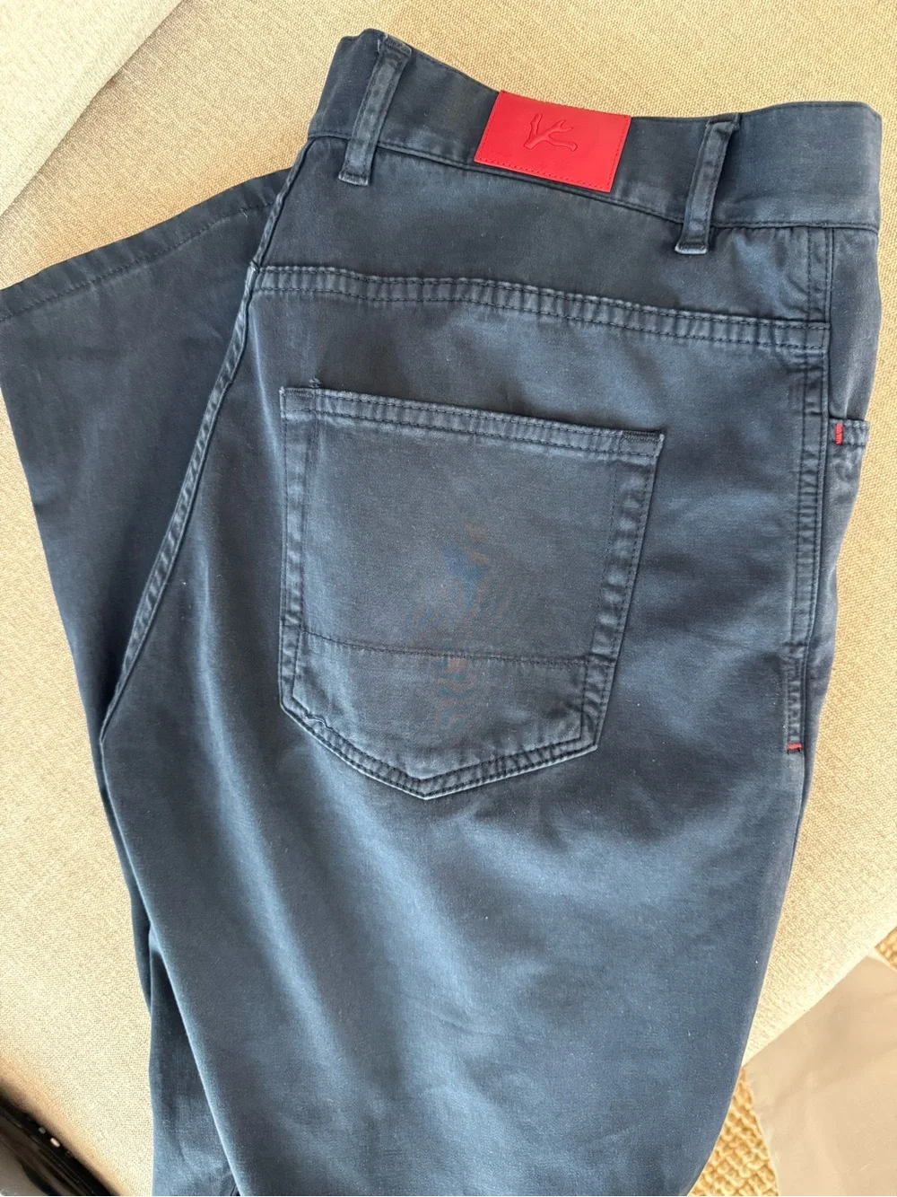 Isaia  Navy Cotton Chinos